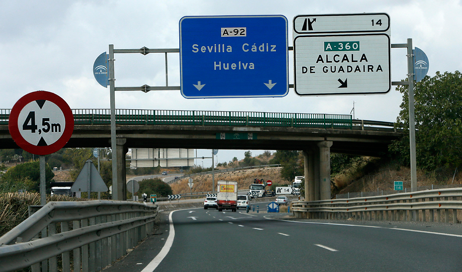 Tramo de la autovía A-92, entre Sevilla y Alcalá de Guadaíra.