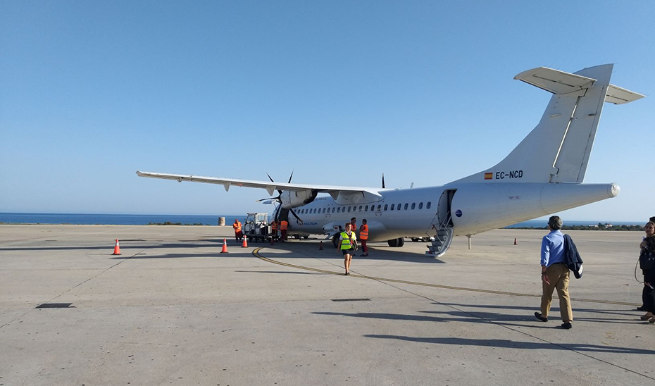 Vuelo Almería-Sevilla antes de despegar. 