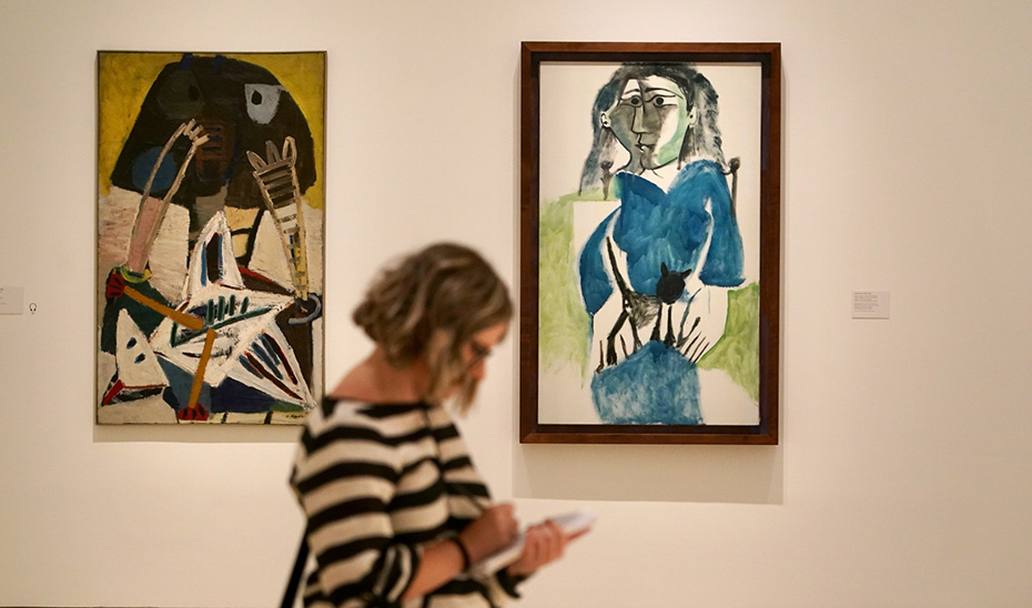 Detalle de la exposición \u0027El eco de Picasso\u0027, en el Museo Picasso de Málaga (Álex Zea/Europa Press).