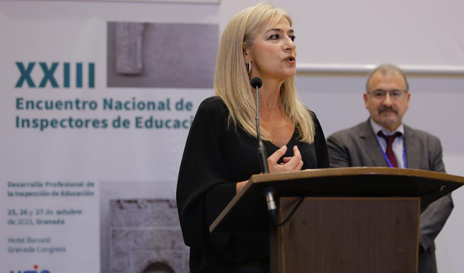 La consejera de Desarrollo Educativo, Patricia del Pozo, durante su intervención.