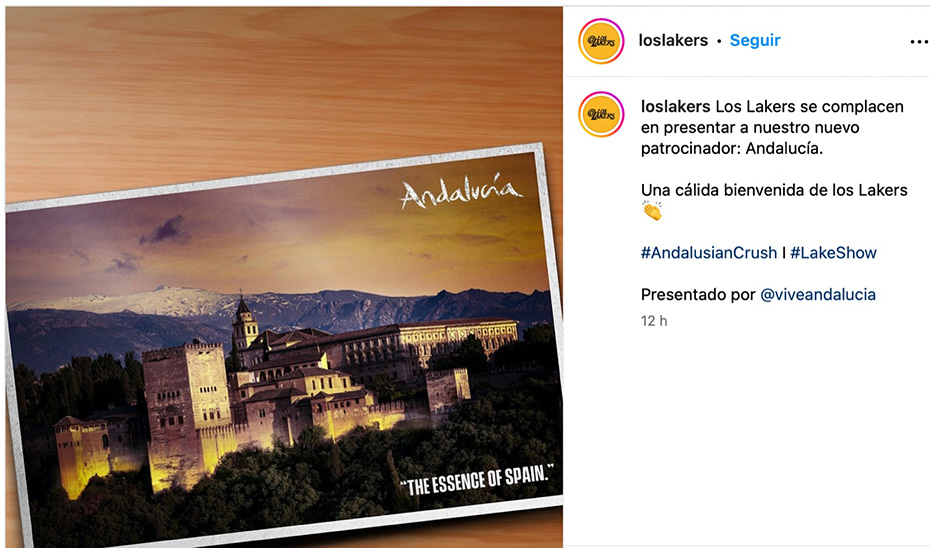 Imagen del artículo Andalucía se promocionará como destino en la NBA durante partidos de los Lakers, Bulls y Nets