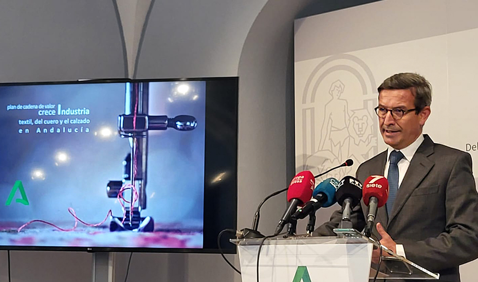 
			      El consejero de Política Industrial y Energía, Jorge Paradela, durante su intervención.			    
			  