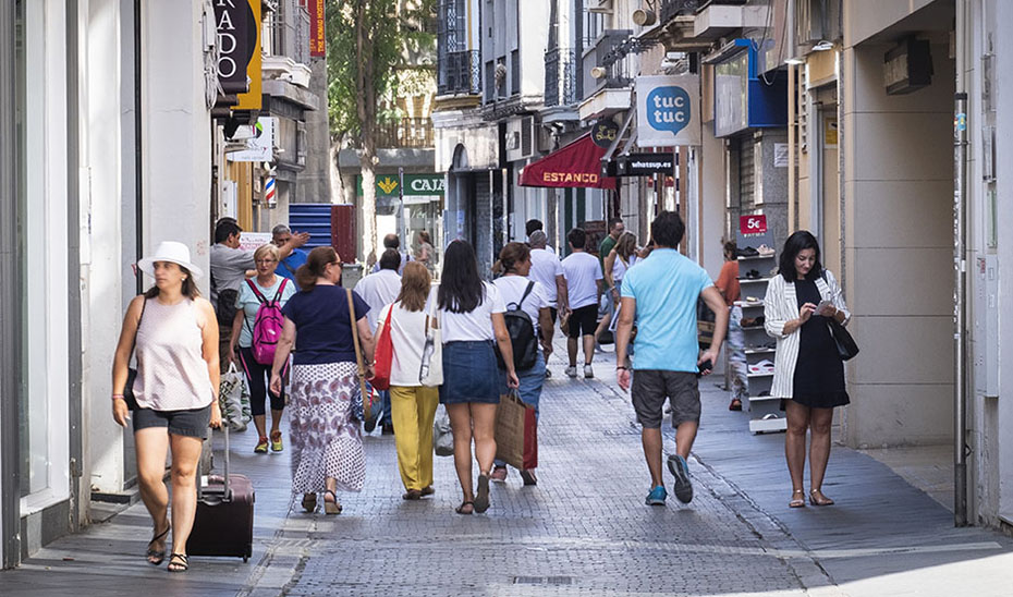 
			      Turistas en una calle andaluza.			    
			  