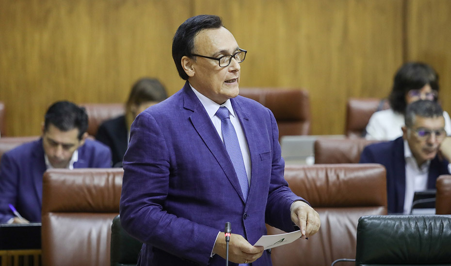 
			      El consejero de Universidad, José Carlos Gómez Villamandos, en una de sus intervenciones en el Parlamento de Andalucía (EP).			    
			  