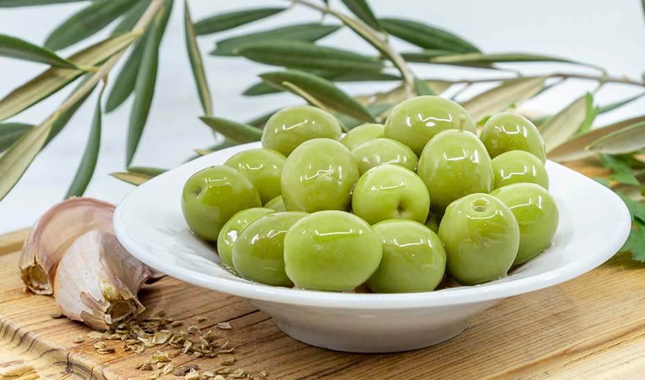 Aceitunas de la variedad Manzanilla de Sevilla.