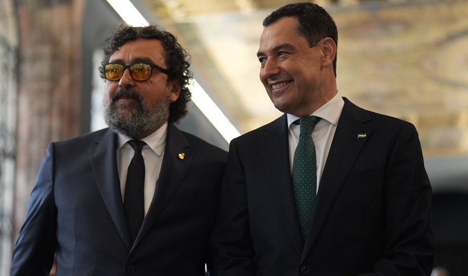Juanma Moreno y Paco Tous, durante la celebración del 4D.