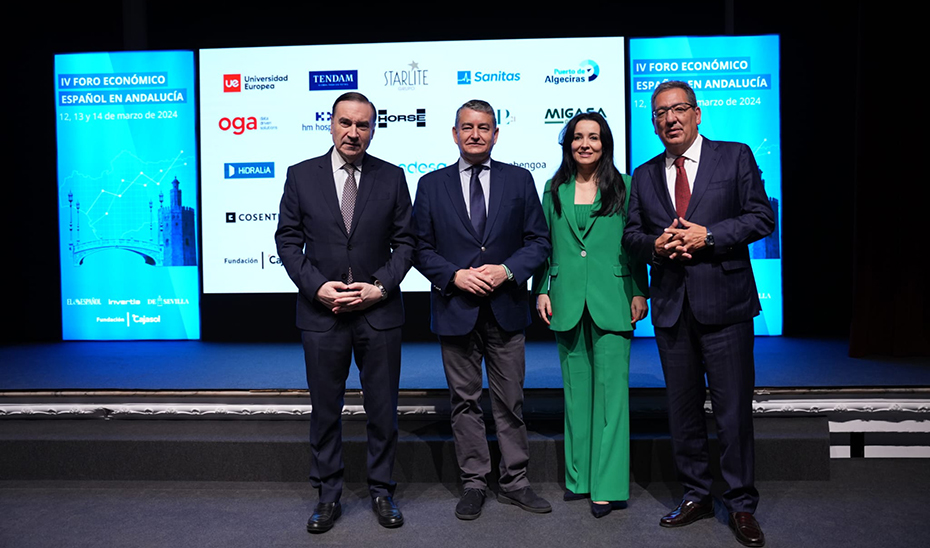 El consejero de la Presidencia, Antonio Sanz, en el IV Foro Económico Español en Andalucía.