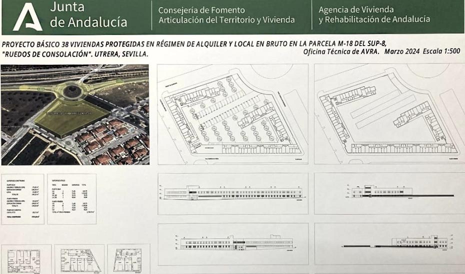 Proyecto básico de las 38 viviendas públicas de alquiler en Utrera.