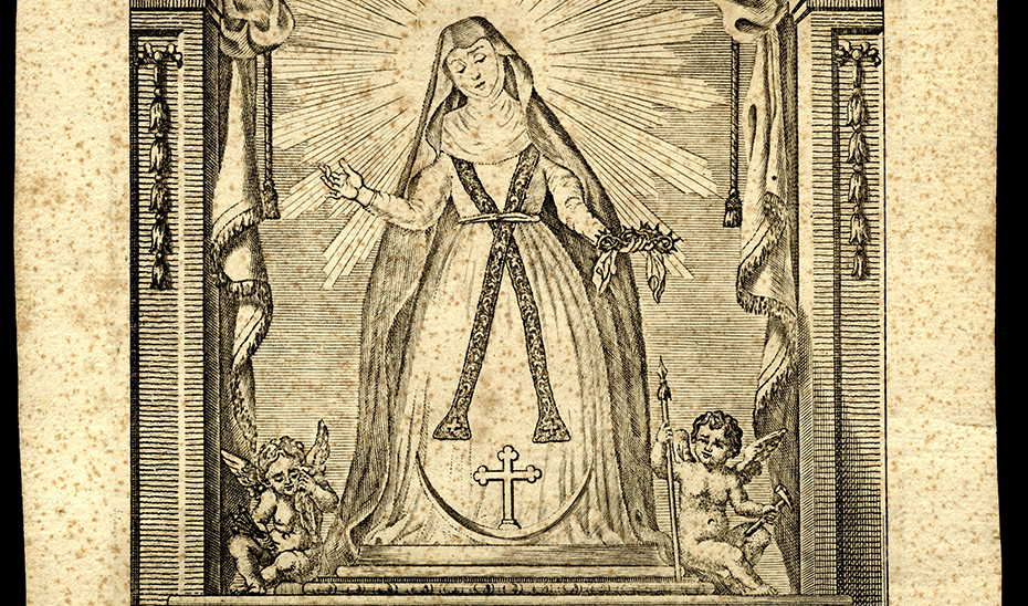 Grabado de la Virgen de la Soledad.