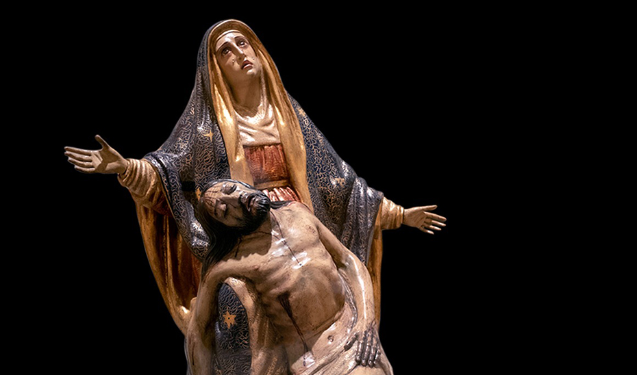 Detalle del boceto en madera de 'Nuestra Señora a Angustias'