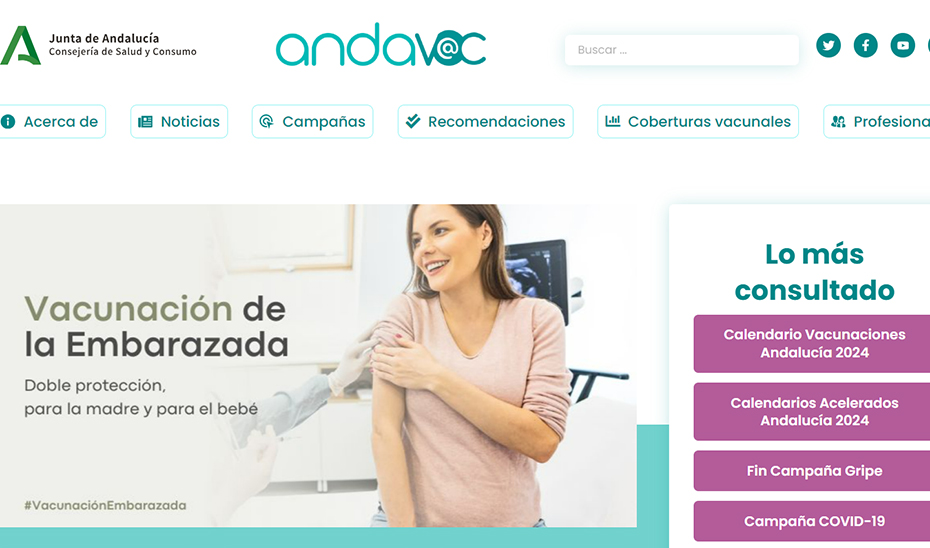 Imagen del artículo Andavac, la web del Plan de Vacunas de Andalucía, obtiene el reconocimiento de la OMS