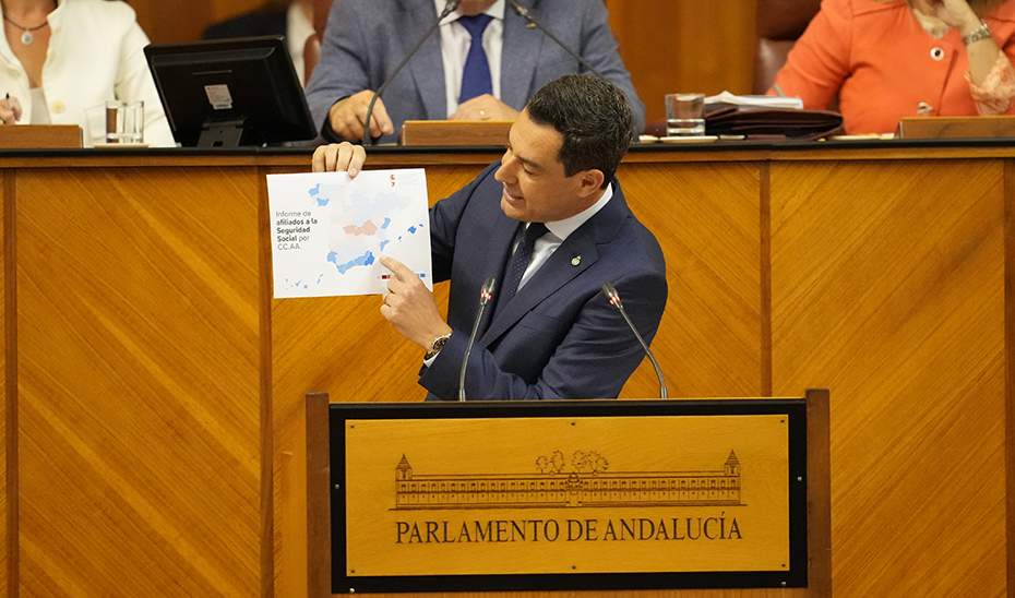 Imagen del artículo Moreno: No podemos permanecer impasibles cuando se justifica la desigualdad y se tapona el progreso de Andalucía
