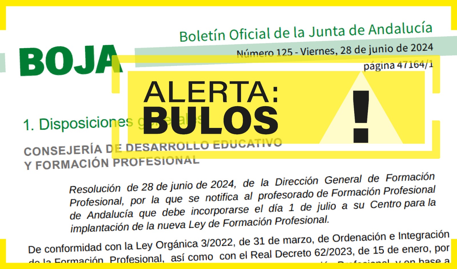 Imagen del artículo Es falso que los profesores de FP tengan que incorporarse a sus centros este mes de julio