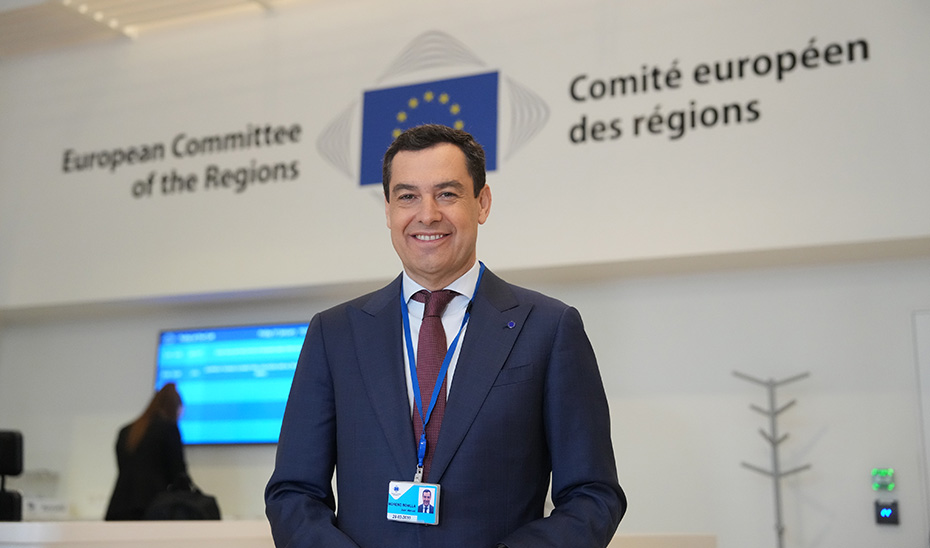 Juanma Moreno en el Comité de las Regiones de la UE.