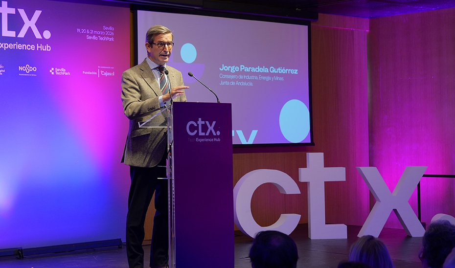 
			      El consejero Jorge Paradela interviene en la presentación de CTX-Tech Experience 2026, que se celebrará en Sevilla en marzo de 2026.			    
			  