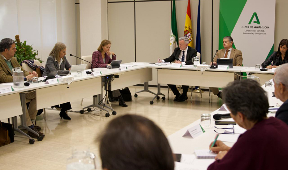 
			      Antonio Sanz, durante la reunión de la Comisión de segumiento del Plan de Acción del Cribado de Cáncer de Mama.			    
			  
