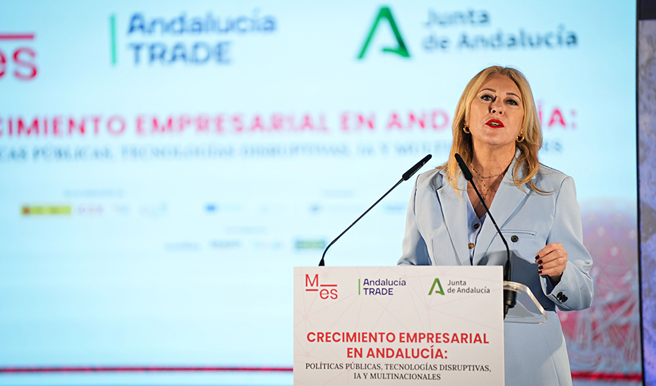 
			      La consejera de Economía. Carolina España, durante en su intervención en las jornada sobre crecimiento empresarial en Andalucía, celebrada en Sev...
			  