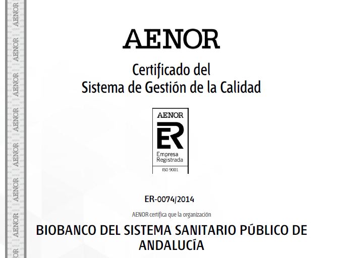Imagen del certificado AENOR