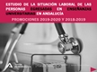 La situación Laboral de las personas egresadas en Enseñanzas Universitarias en Andalucía. Promociones 2019-2020 y 2018-2019