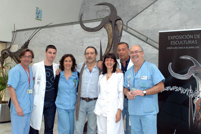 José Luis Checa con sus compañeros de Medicina Nuclear.