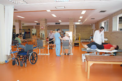 Imagen de archivo del gimnasio del Hospital Reina Sofía donde los pacientes reciben rehabilitación