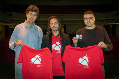 Farruquito en el Teatro Góngora junto al Dr. Dueñas y José Antonio Ramírez