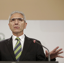 Miguel Ángel Vázquez, portavoz del Gobierno de la Junta, durante su comparecencia ante los medios de comunicación.
