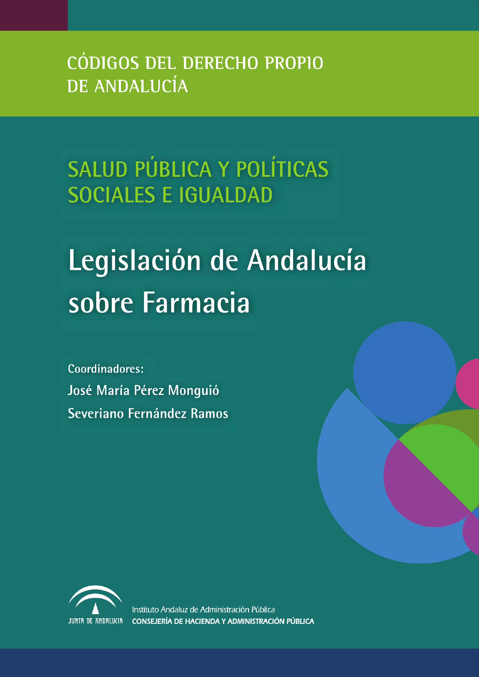 Portada de la publicación "Legislación de Andalucía sobre Farmacia "