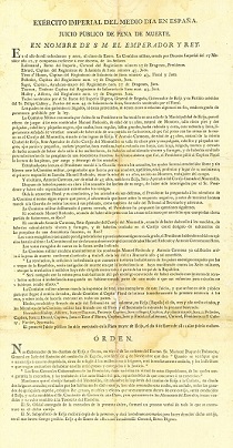 Documento del mes de octubre: "La represión del invasor. Sentencia a muerte dictada por el Ejército Imperial francés contra dos guerrilleros andaluces, Écija, 4 de enero de 1811". Actividad virtual en el Archivo Histórico Provincial de Córdoba
