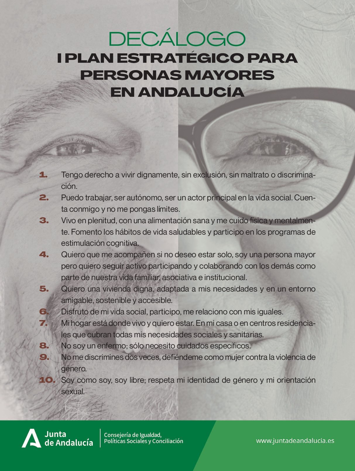 Decálogo. I Plan Estratégico para Personas Mayores en Andalucía.