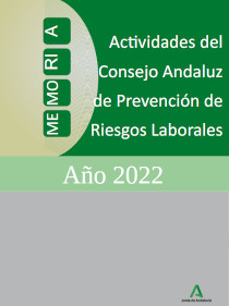 Portada. Memoria de actividades del Consejo Andaluz de Prevención de Riesgos Laborales 2022