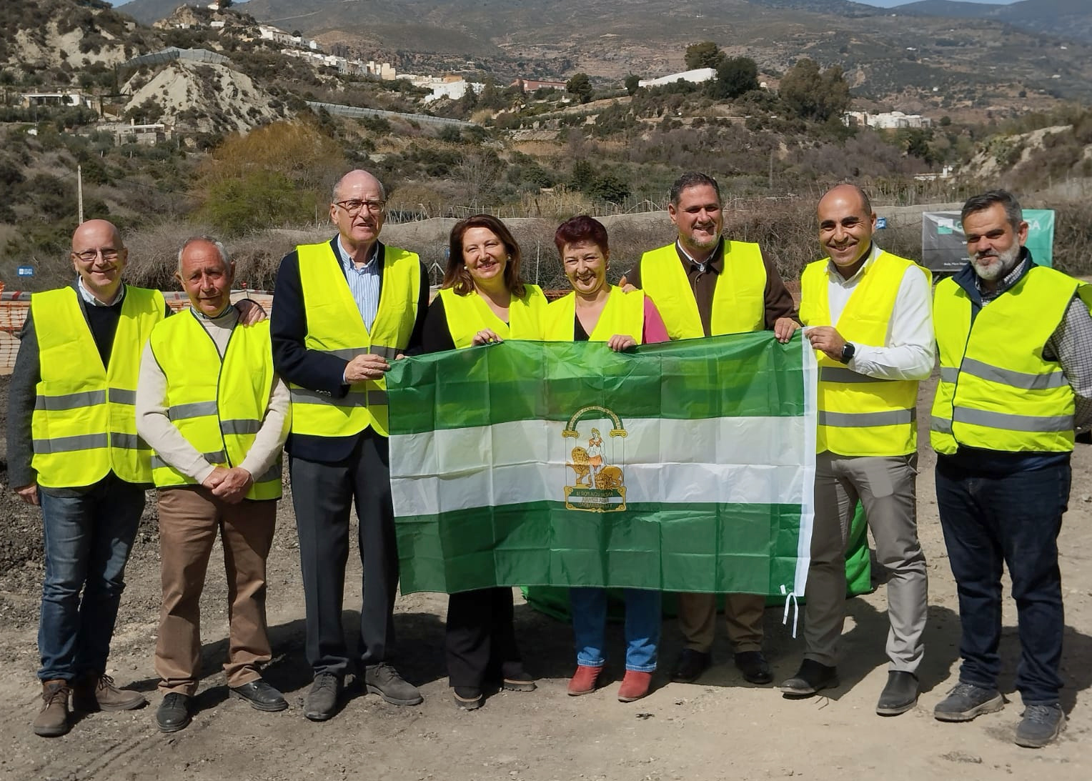 Carmen Crespo coloca la primera piedra de la EDAR de Canjáyar (Almería)