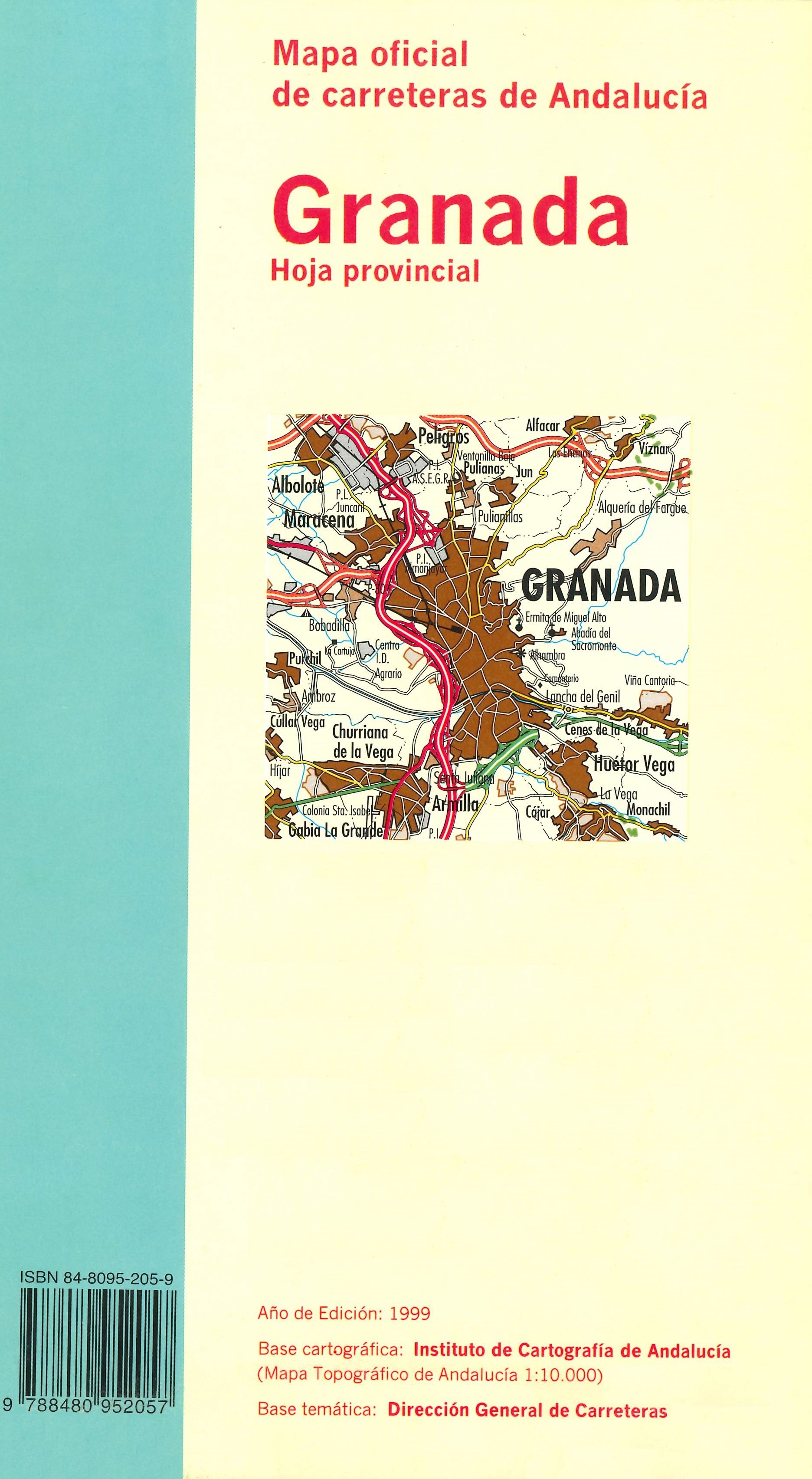 Mapa_oficial_carreteras_Andalucía_Granada_hoja_provincial_escala_1:200.000_1999