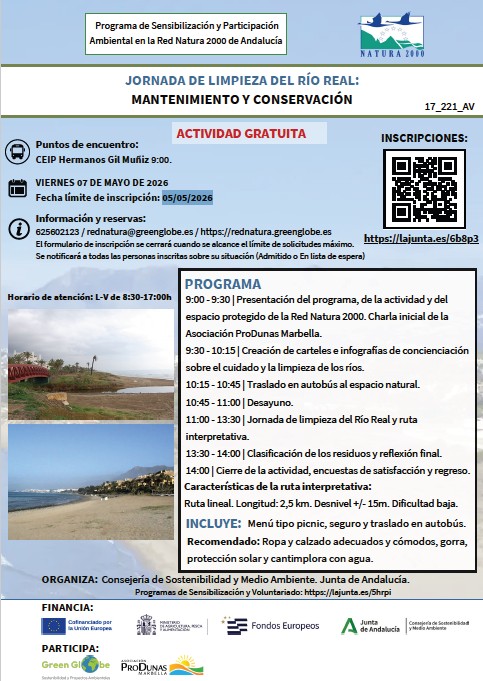 Jornada de limpieza del río Real: mantenimiento y conservación.