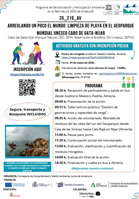 Arreglando un poco el mundo: limpieza de playa en el Geoparque Mundial UNESCO Cabo de Gata-Níjar