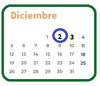 Calendario diciembre