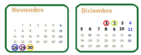 Calendario Noviembre-Diciembre 