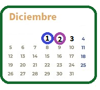 calendario mes diciembre