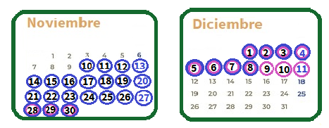 Calendario actividades Noviembre-Diciembre Jaén