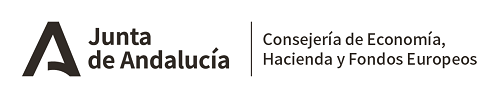 Logo de la Consejería de Economía, Hacienda y Fondos Europeos (versión negativa)