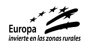 Logo Europa Invierte en las Zonas Rurales (blanco y negro)