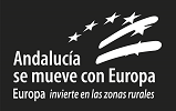 Logo Andalucía Se Mueve con Europa, Europa Invierte en las Zonas Rurales (negativo)