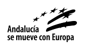 Logo Andalucía Se Mueve con Europa (blanco y negro)