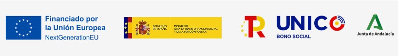 Logos: UE, Gobierno de España, TR Bono Social y Junta de Andalucía