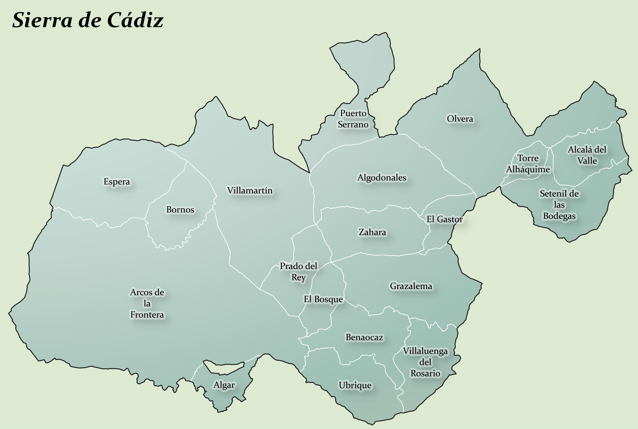 Mapa del GDR Sierra de Cádiz 2023-2027