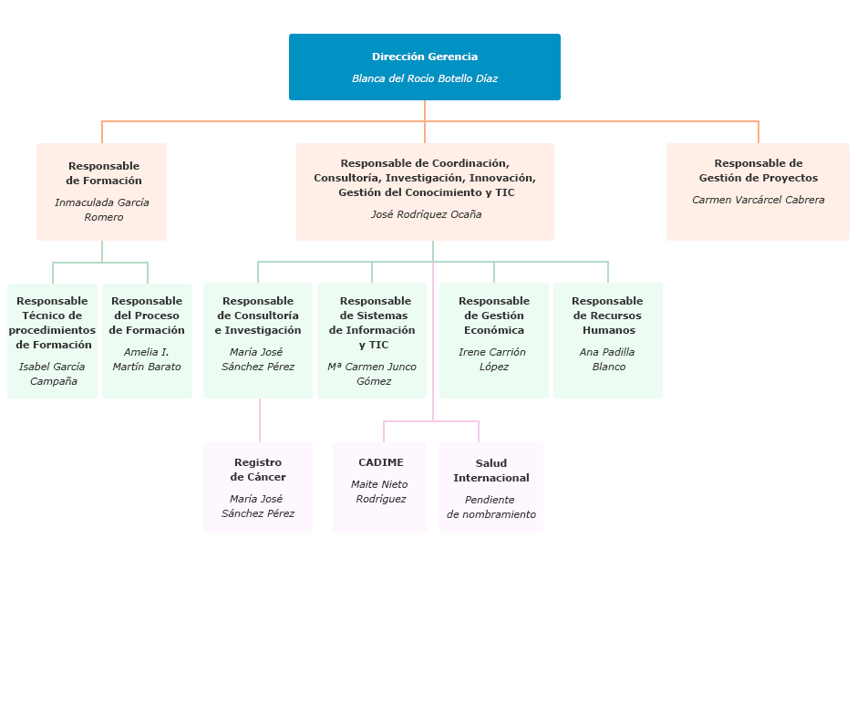 Organigrama de la Escuela Andaluza de Salud Pública, S.A.